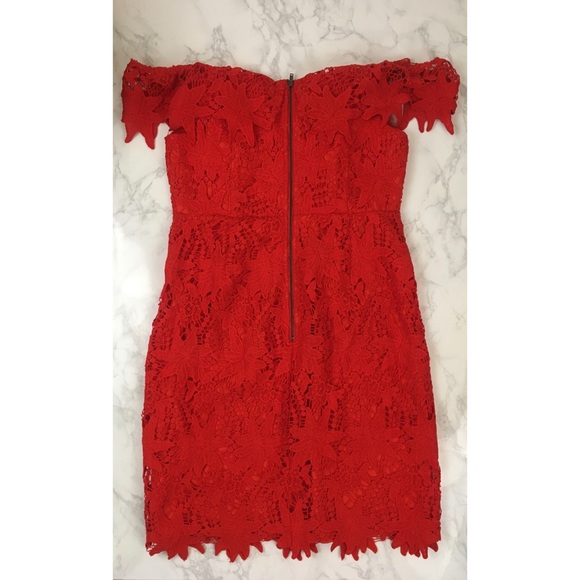 LAST DAY TO PURCHASE! ASTR The Label Daniel Off-the-Shoulder Lace Dress - Picture 4 of 16